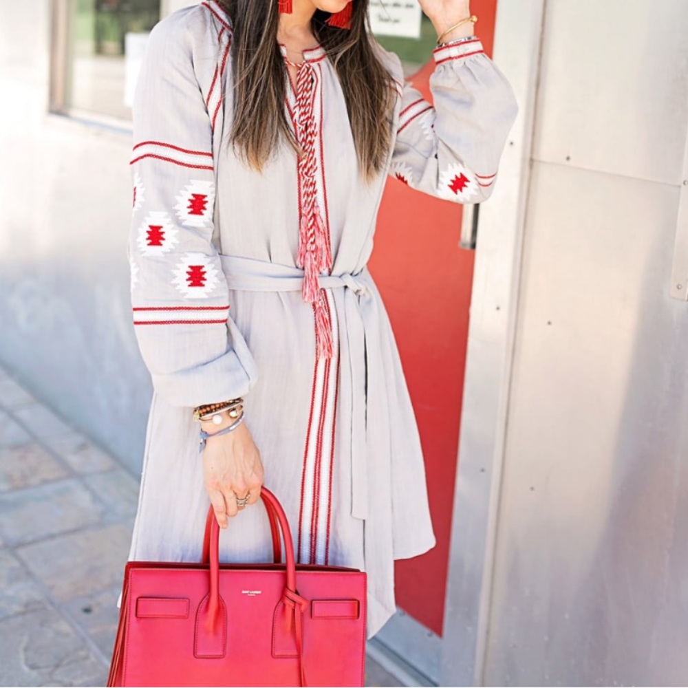 5/$25 Boho Embroidered Mini Dress S